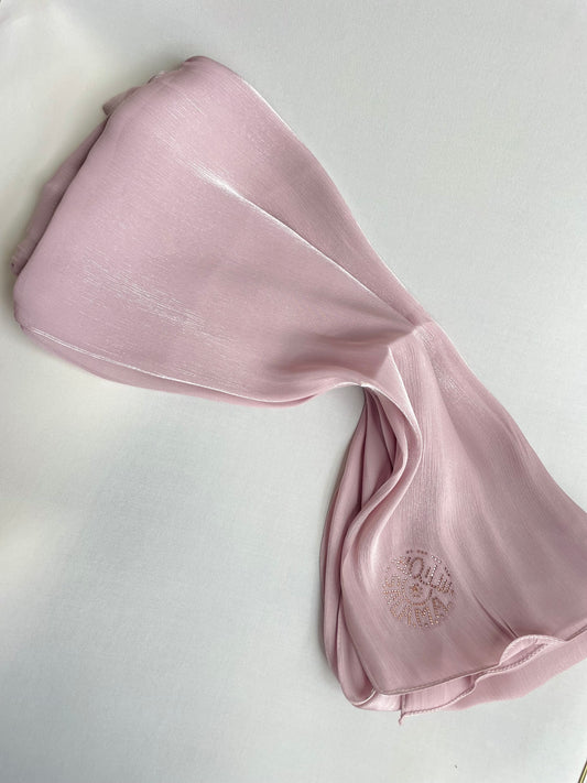 Organza de soie strass Rose