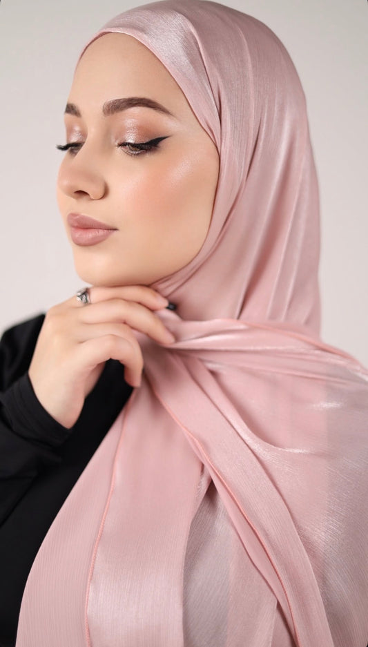 Organza de soie strass Rose