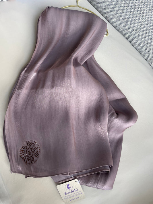 Taupe rhinestone silk organza