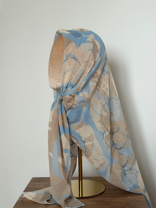 Carré Chiffon INAYA bleu