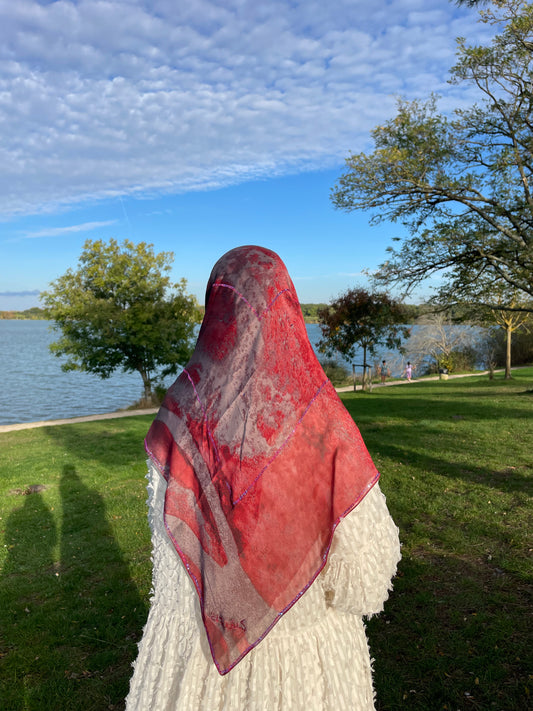Ruby Muslin Square