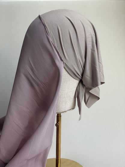 Organza de soie violet clair avec Bonnet