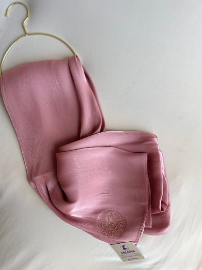 Pink rhinestone silk organza