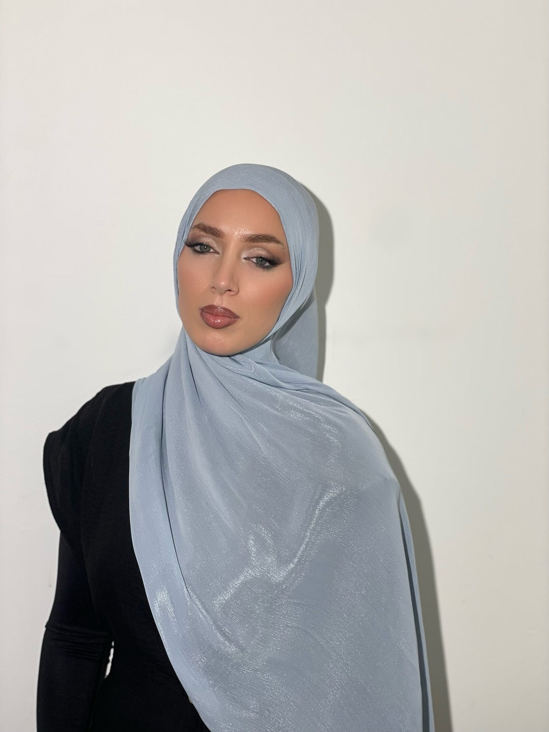 Organza de soie strass Bleu bébé