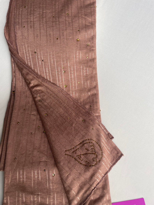 Jersey premium Strass goutte Marron
