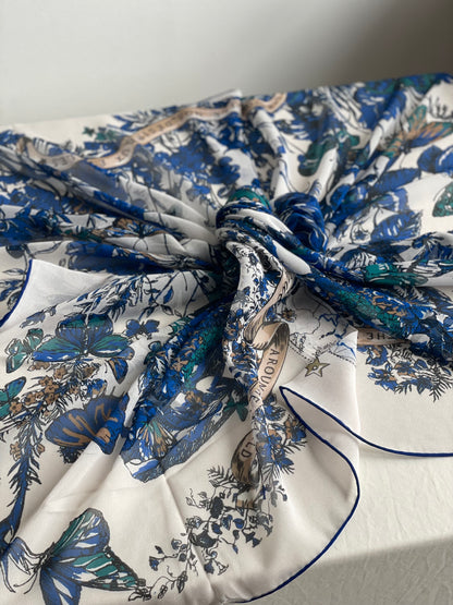 Carré Chiffon PAPILLON Bleu