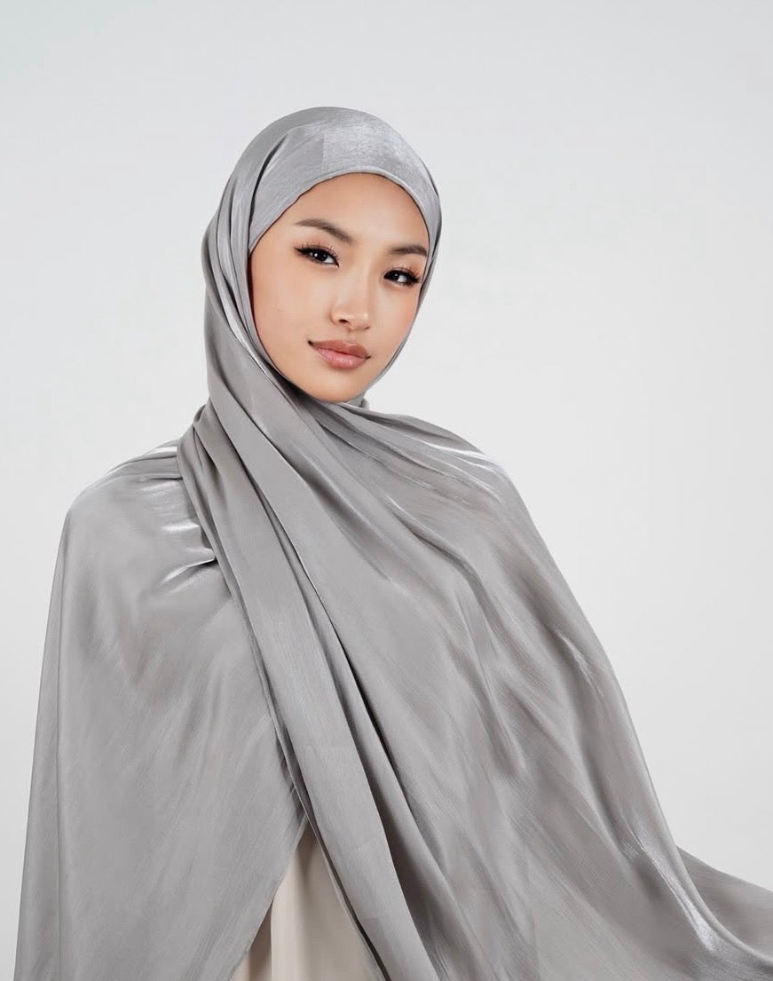 Organza de soie Gris clair