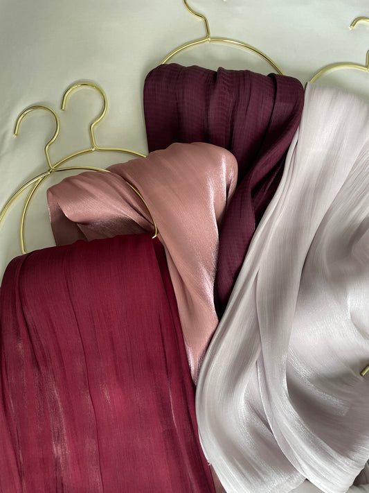 Red tone silk organza