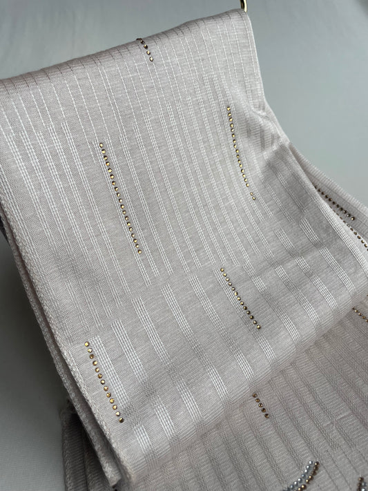 Jersey premium Strass Blanc cassé/beige