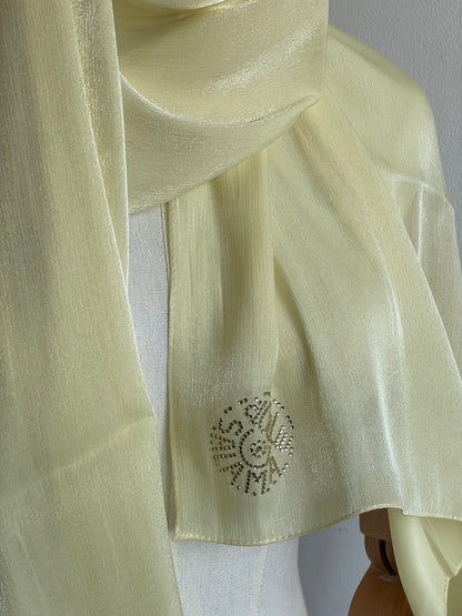 Organza de soie strass Jaune canaris