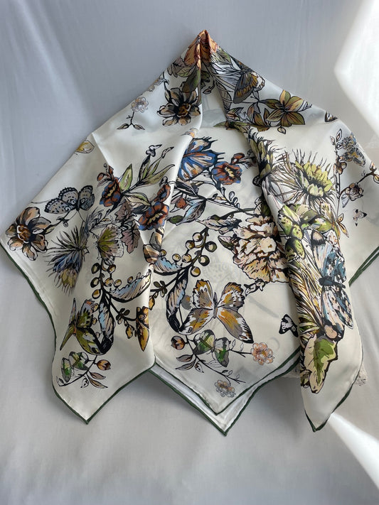 Green CD silk square