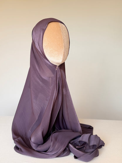 Organza de soie violet avec Bonnet