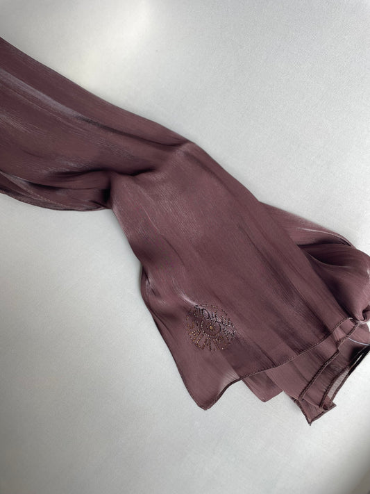 Organza de soie strass Marron Chocolat