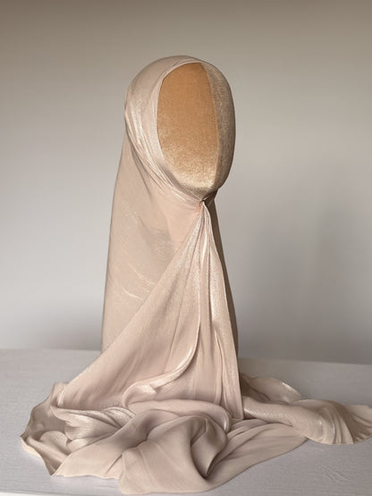 Organza de soie Champagne avec Bonnet