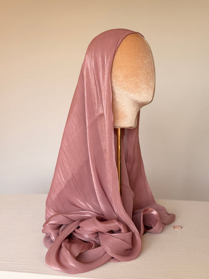 Organza de soie Rose Foncé avec Bonnet