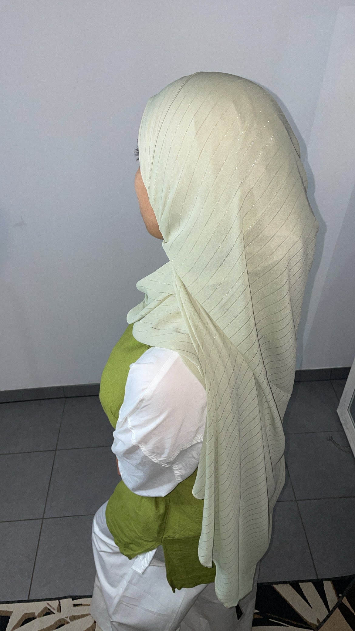 Green striped scarf