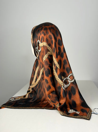 Carré fluide PANTHÈRE brown