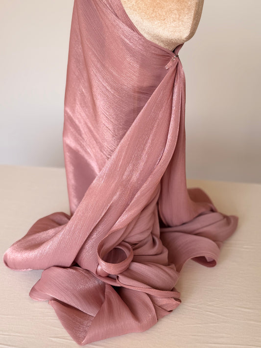 Organza de soie Rose Foncé avec Bonnet