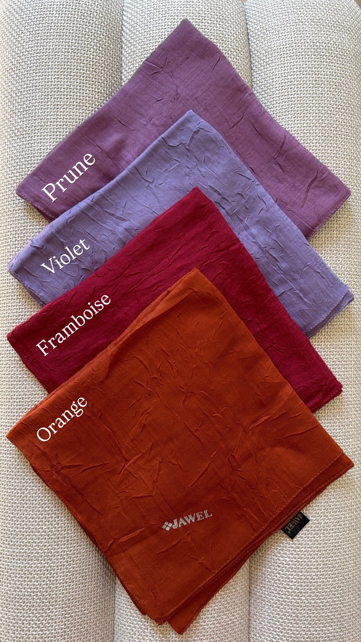 Carré JAWEL Bambou froissé (+couleurs)
