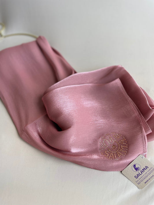 Pink rhinestone silk organza