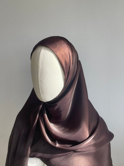 Organza de soie cappuccino avec Bonnet