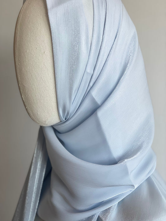 Organza de soie strass Bleu ciel