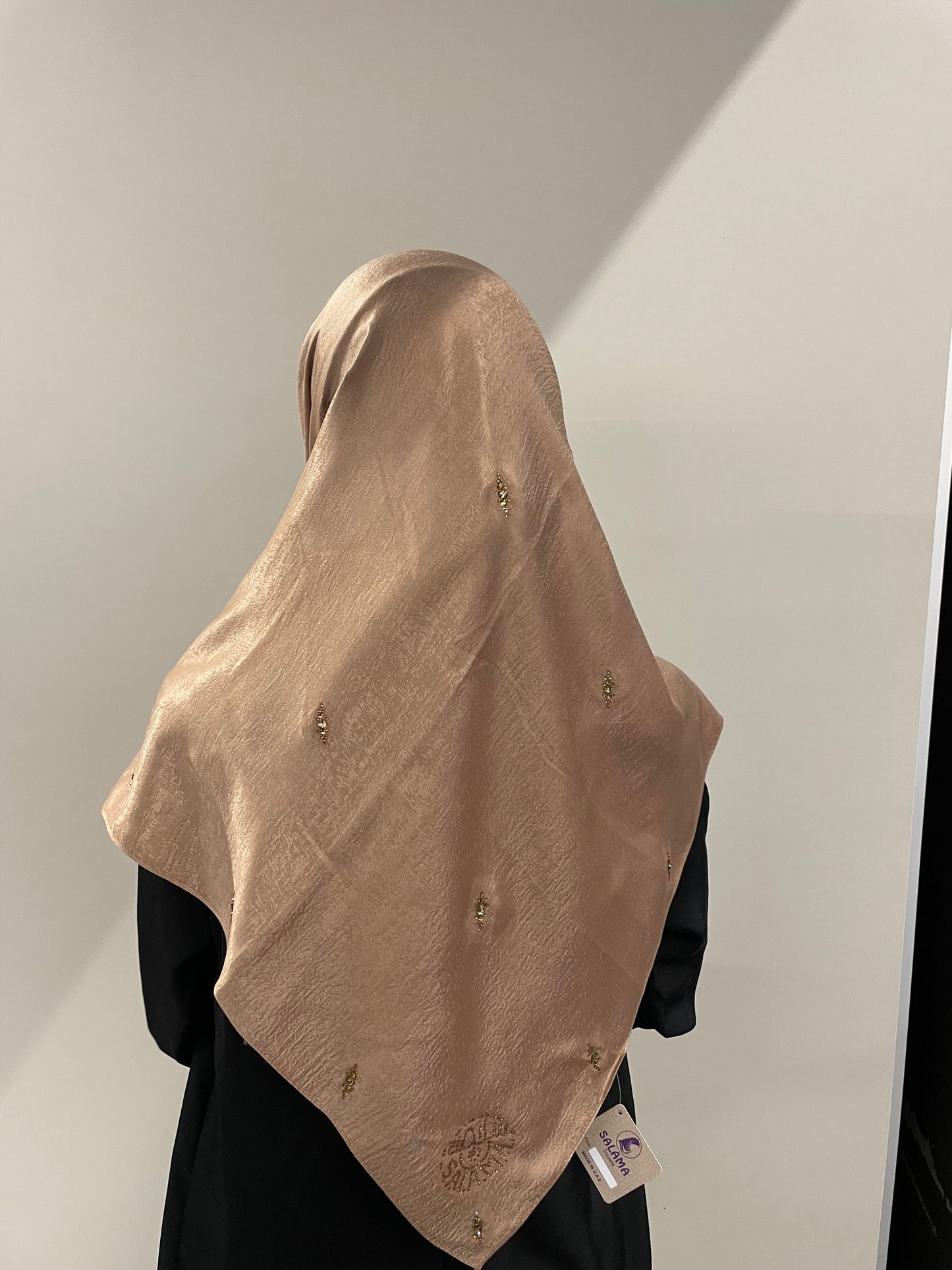AMIRA Beige rhinestone square