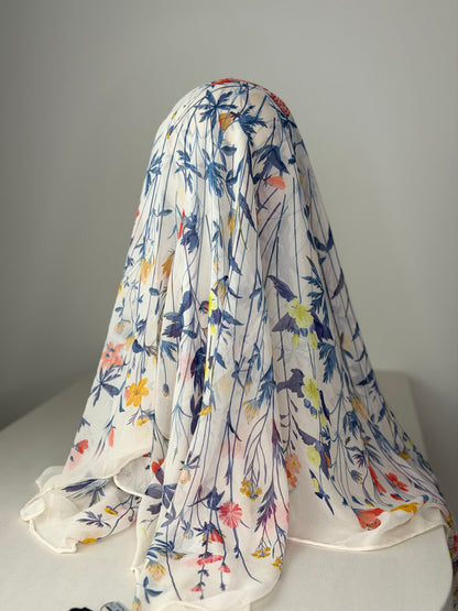 Carré Chiffon Fleurie