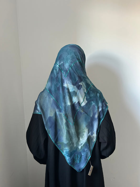 Aquamarine Muslin Square