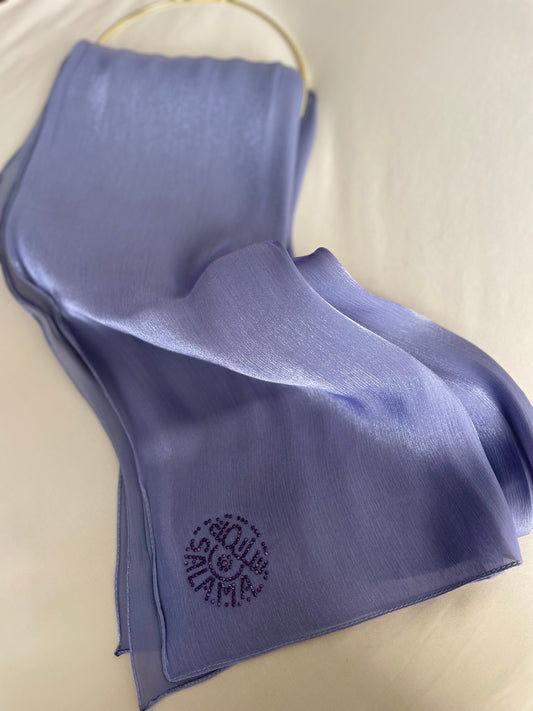 Light Purple Rhinestone Silk Organza
