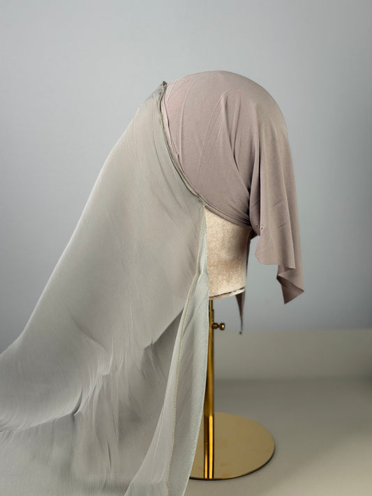 Organza de soie Olive avec Bonnet