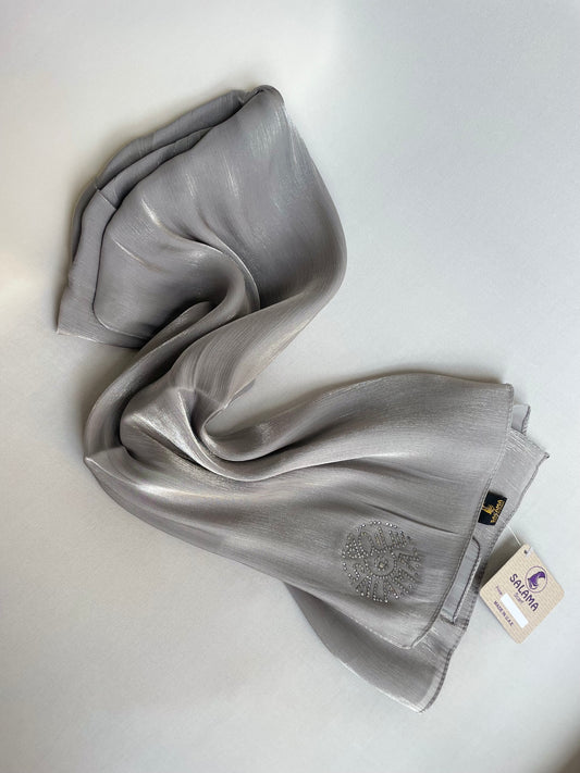 Organza de soie strass Olive