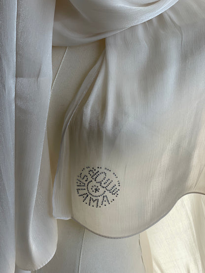 Organza de soie strass Crème