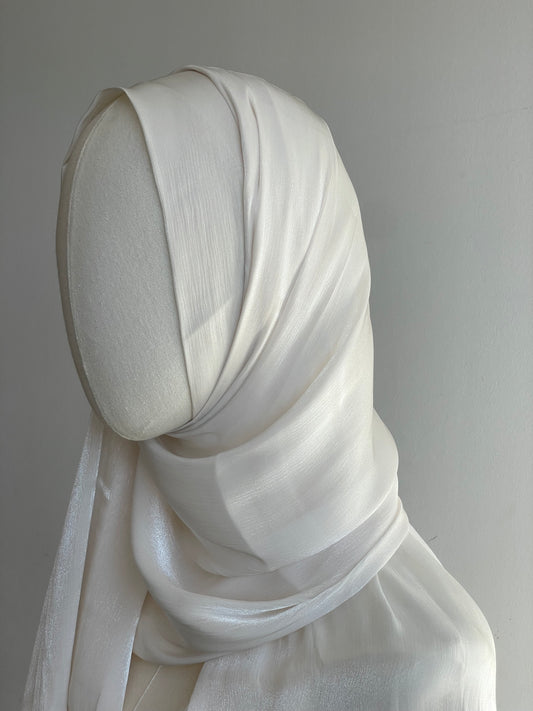 Organza de soie strass Crème