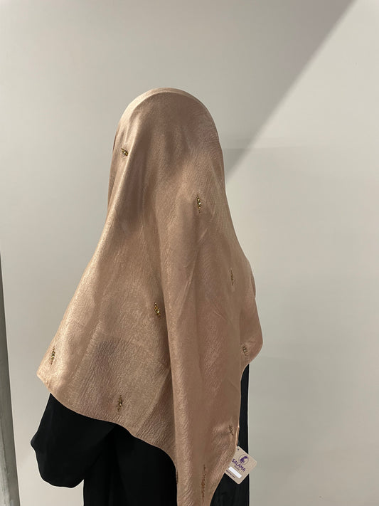 AMIRA Beige rhinestone square