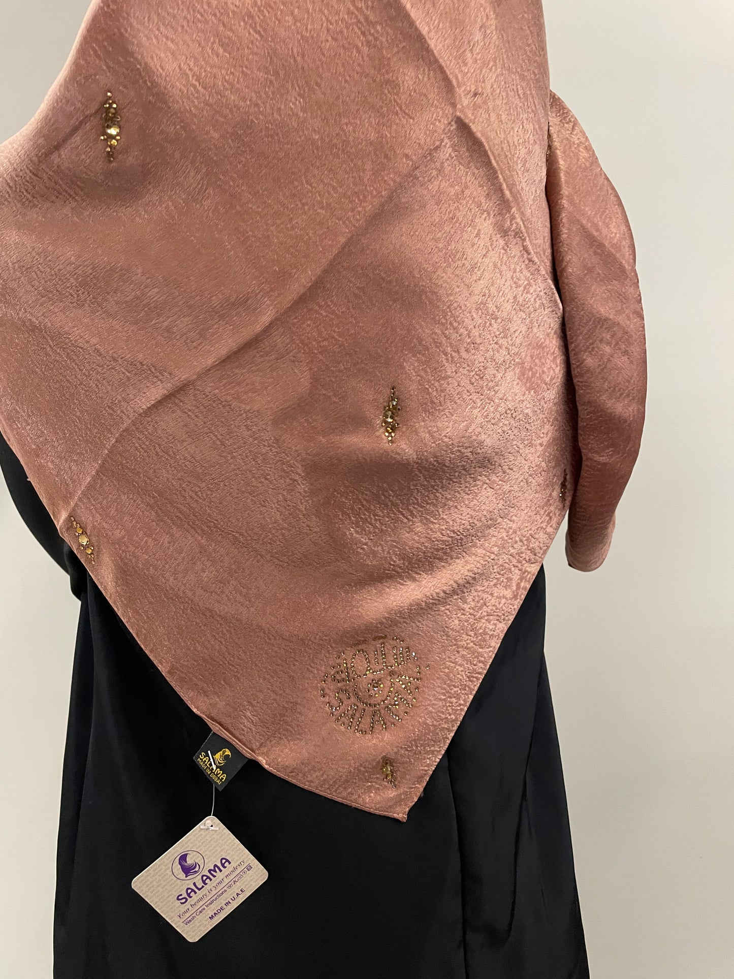 AMIRA Salmon Rhinestone Square