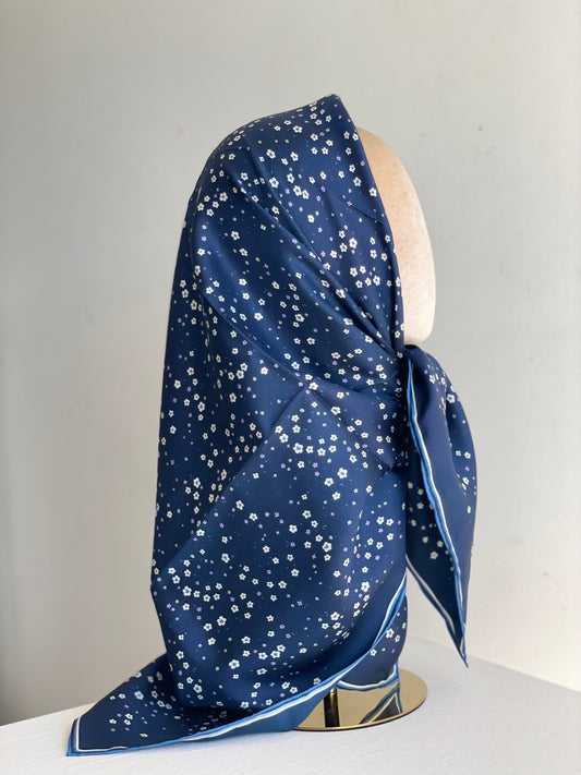 Carré de soie Mini Bleu