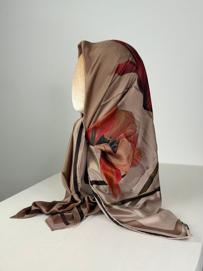 Carré fluide DUCHESSE Marron