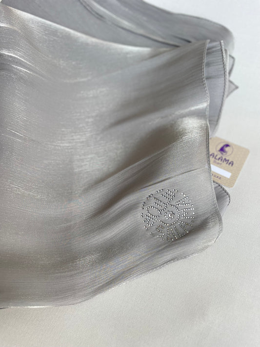 Organza de soie strass Olive
