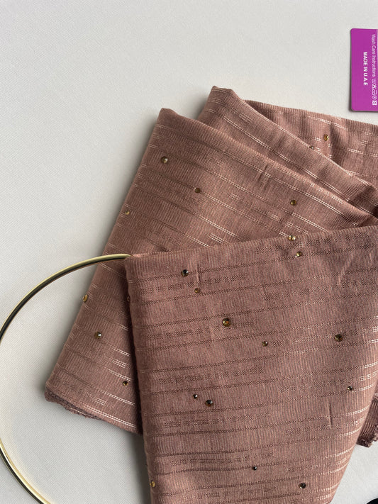 Jersey premium Strass goutte Marron