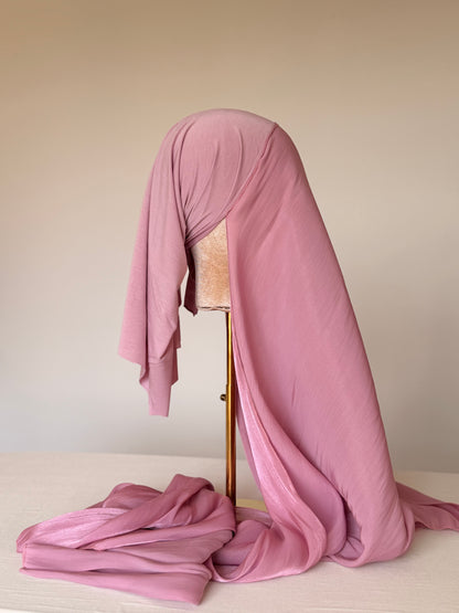 Organza de soie Rose avec Bonnet