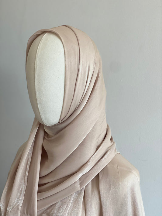 Organza de soie strass Beige