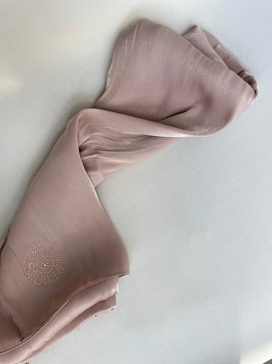 Organza de soie strass Beige