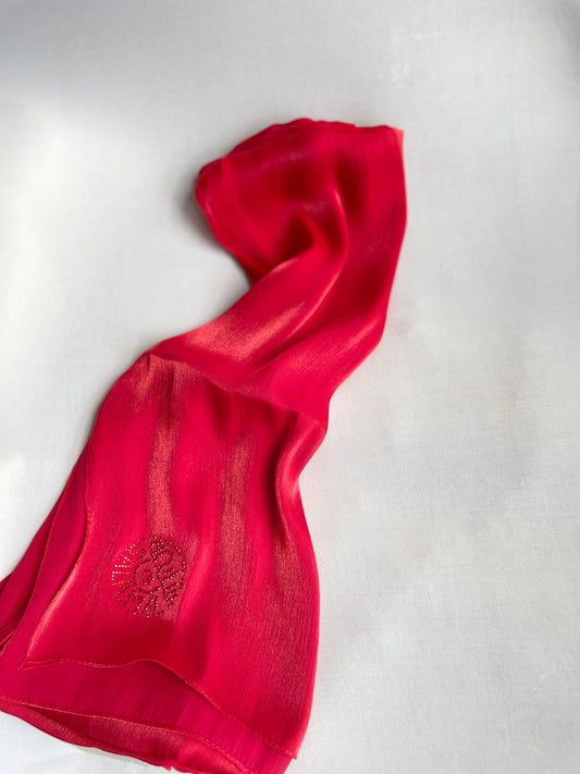 Organza de soie strass Rouge