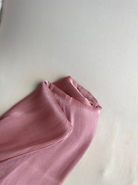 Pink rhinestone silk organza