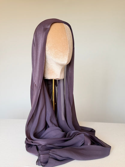 Organza de soie violet avec Bonnet