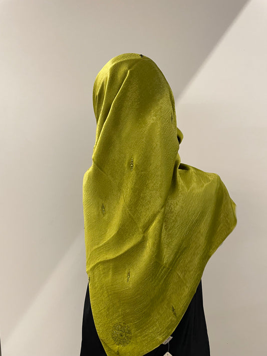 AMIRA Pistachio rhinestone square