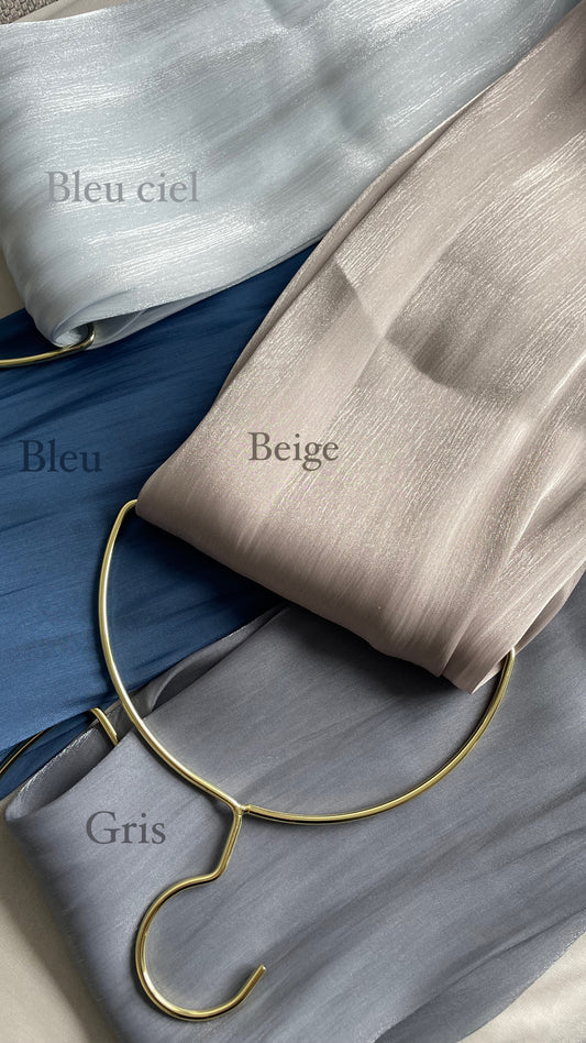 Silk organza Blueish-beige tone