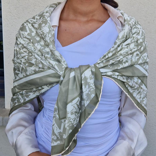 MM green square scarf