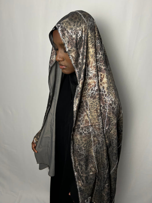 Sheila leopard Gris